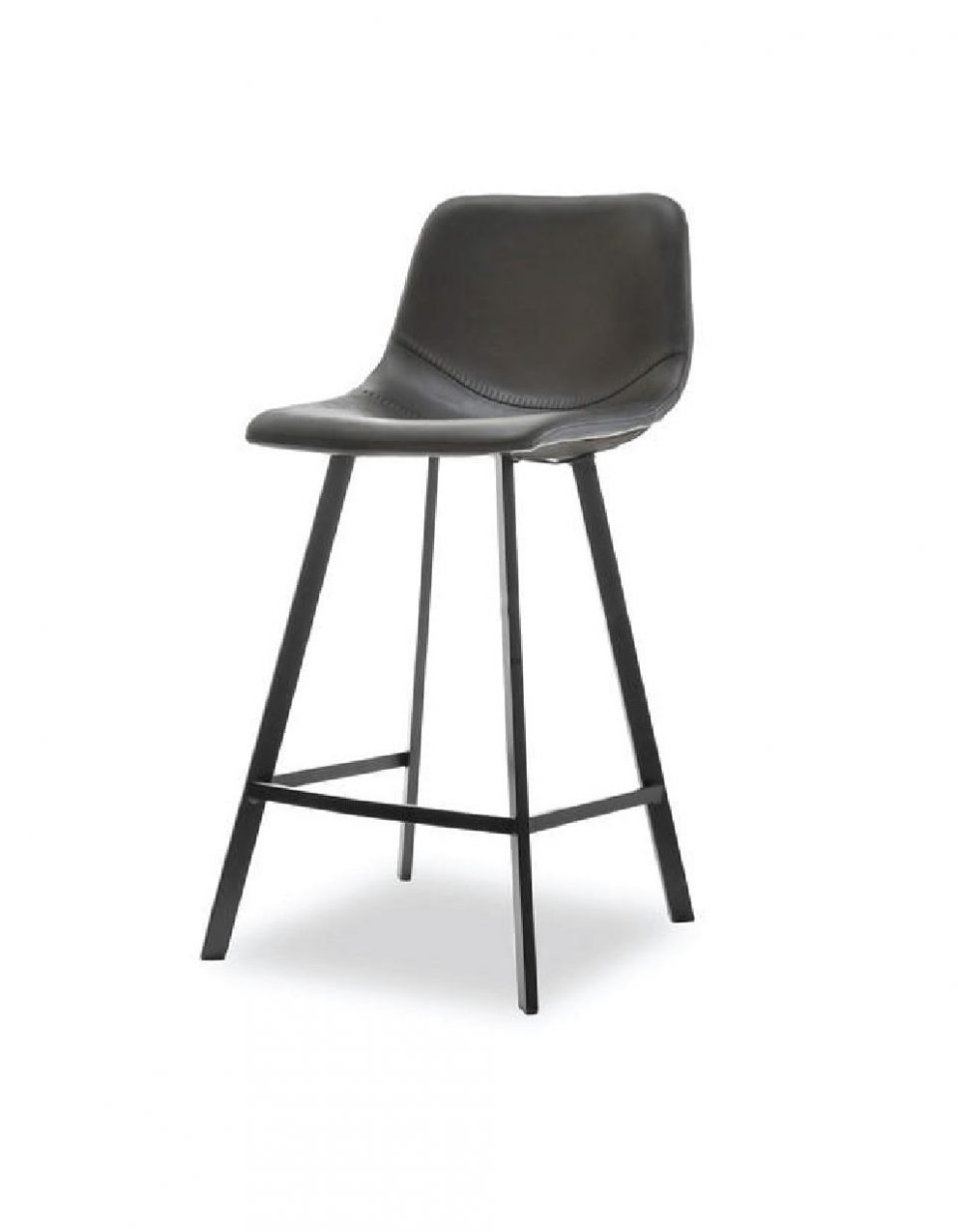 Crna barska stolica izrađena od eko kože u prekrasnom vintage stilu