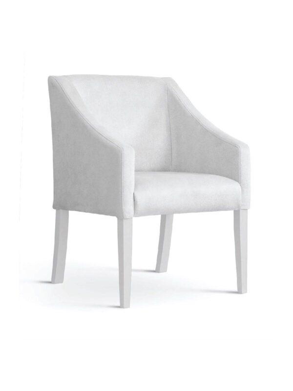 Oblazinjen jedilni stol Saga White