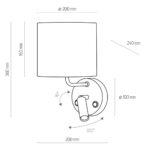 Stenska svetilka Octo White Inox 3
