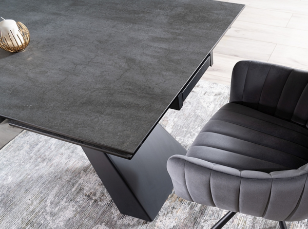 Keramična jedilna miza Petal 160 Grey - Image 14
