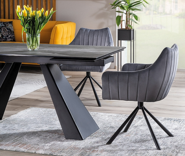 Keramična jedilna miza Petal 160 Grey - Image 16