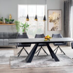Keramična jedilna miza Petal 160 Grey 9