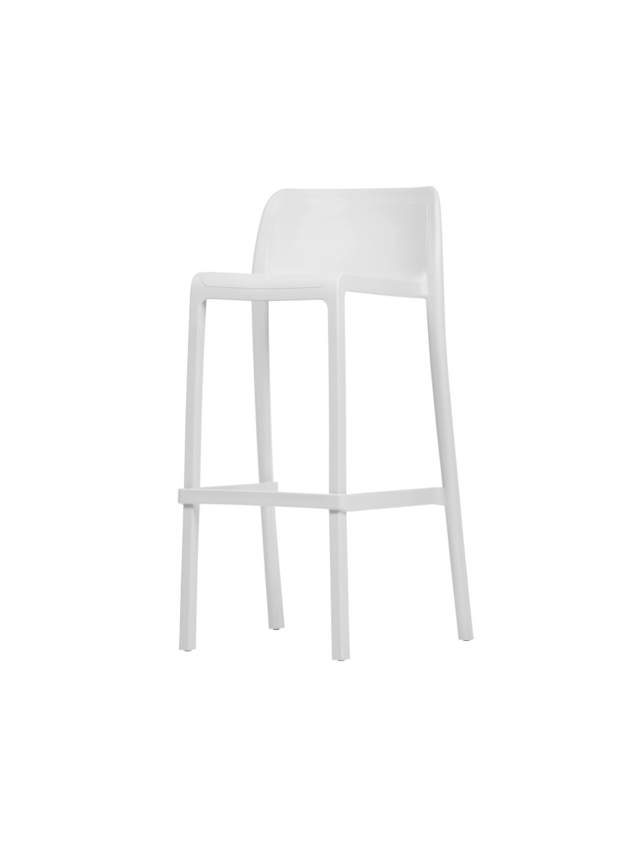 Polipropilenska barska stolica Attic bijele boje