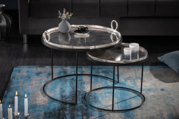 Kovinska mizica Orient Silver XL - Image 5