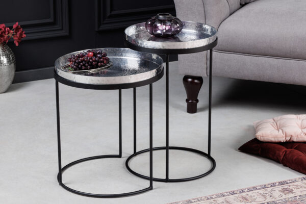Kovinska mizica Orient Silver - Image 2