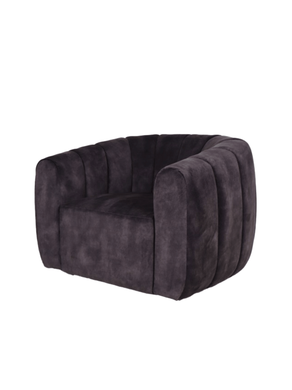 Oblazinjen fotelj Cory Dark Grey