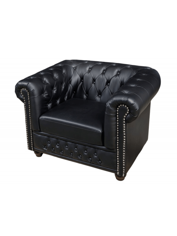 Usnjeni fotelj Cleta Black