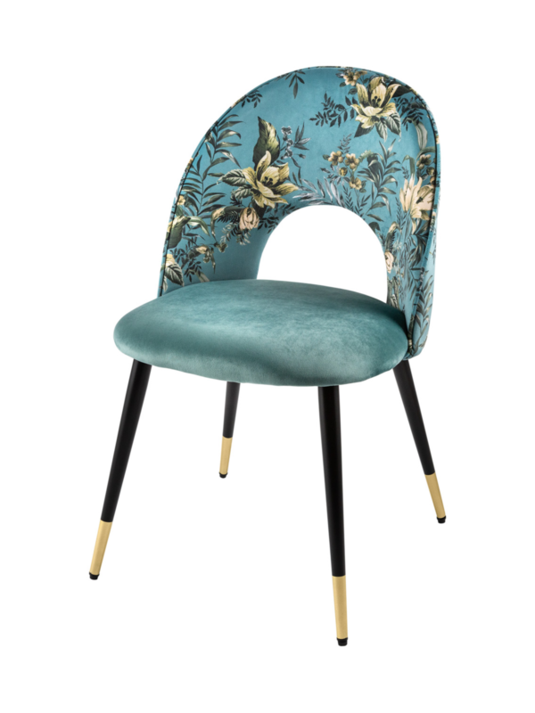 Oblazinjen jedilni stol Glamour Blue