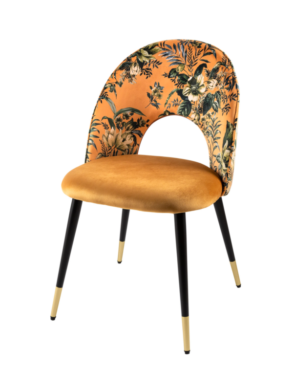 Oblazinjen jedilni stol Glamour Yellow