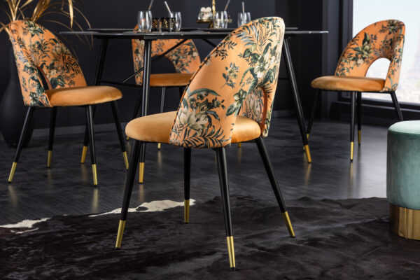 Oblazinjen jedilni stol Glamour Yellow - Image 3