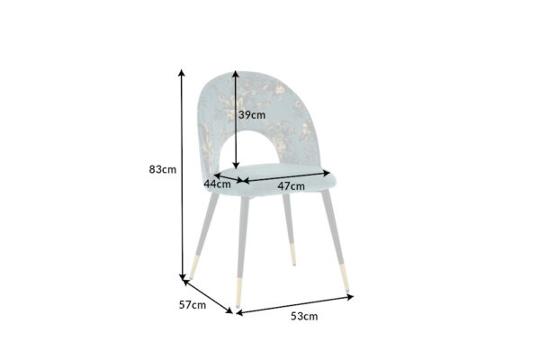 Oblazinjen jedilni stol Glamour Blue - Image 6