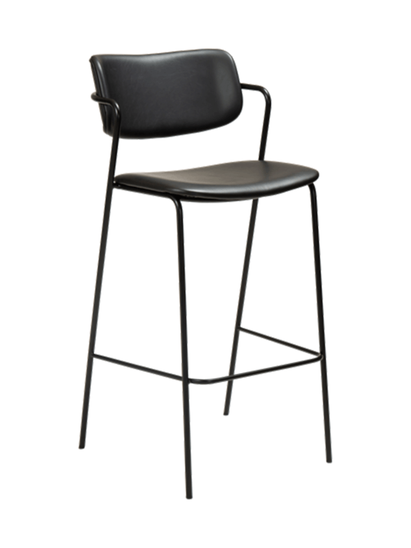 Oblazinjen barski stol Zed Black II