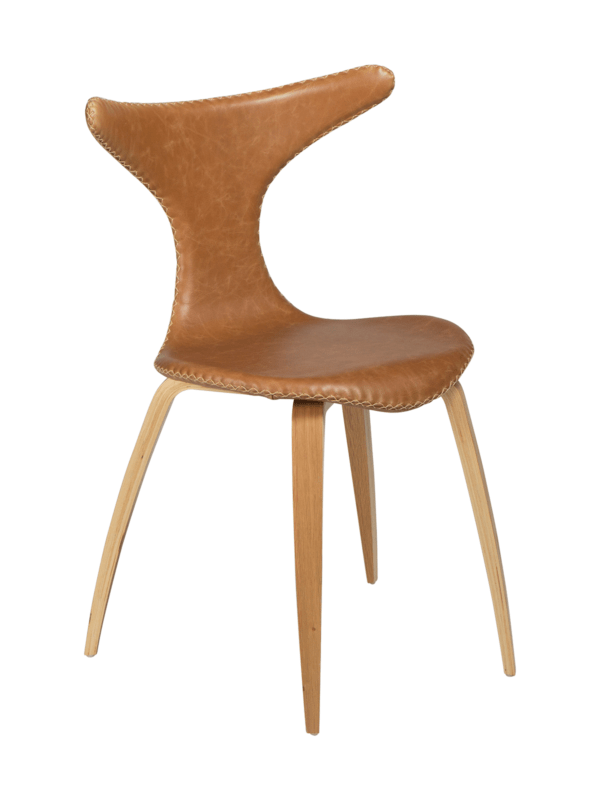 Oblazinjen jedilni stol Dolphin Brown Oak