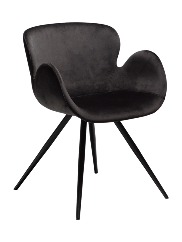 Oblazinjen jedilni stol Gaia Black Velvet