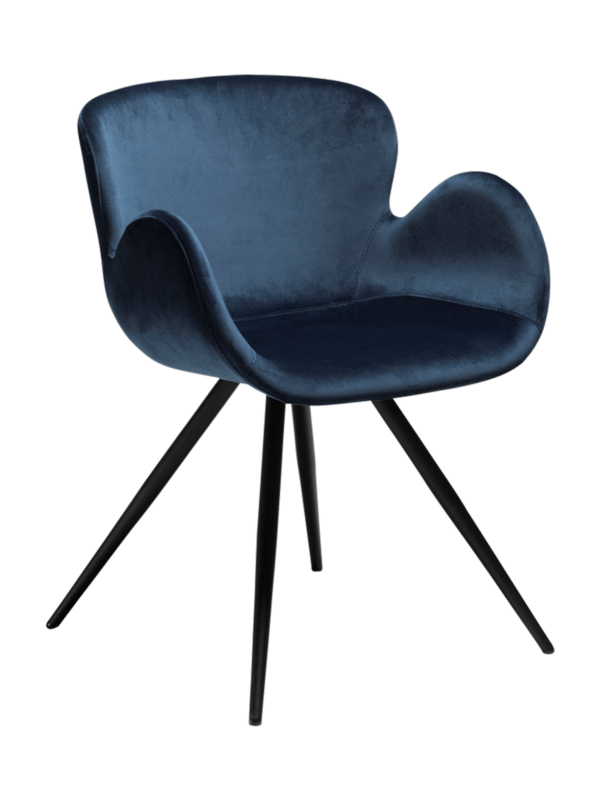 Oblazinjen jedilni stol Gaia Blue Velvet