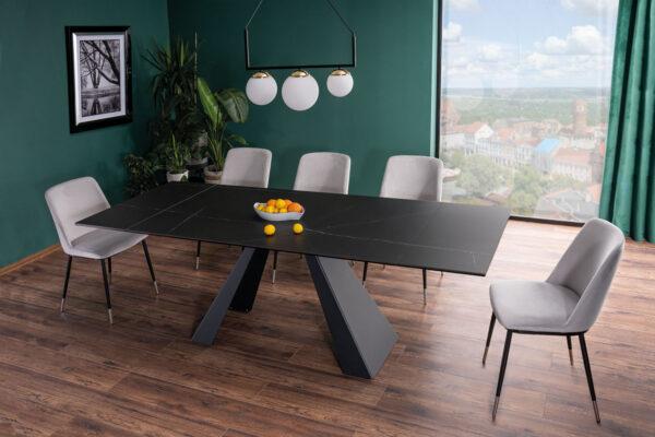 Steklena jedilna miza Petal 160 Noir - Image 2