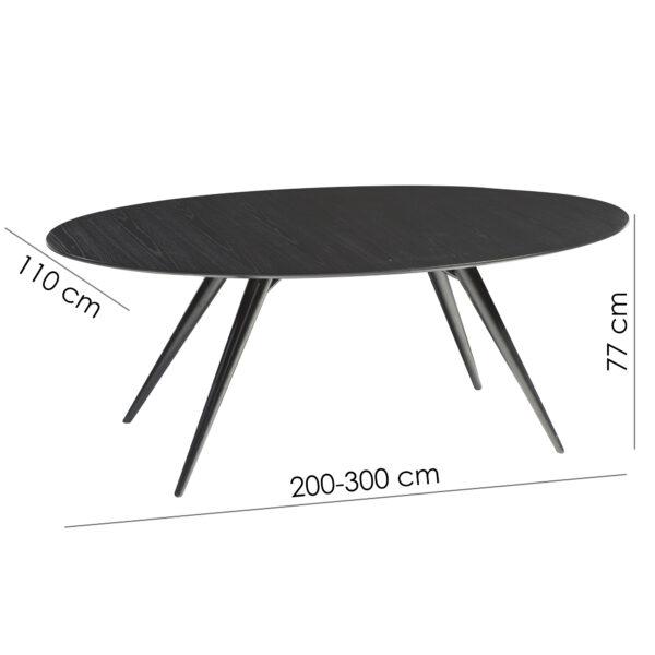 Lesena jedilna miza Eclipse Black Oval 200 - Image 2