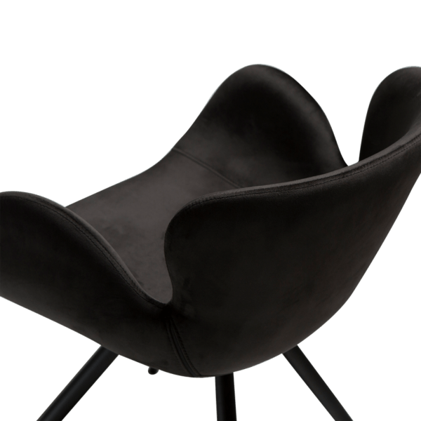 Oblazinjen jedilni stol Gaia Black Velvet - Image 7