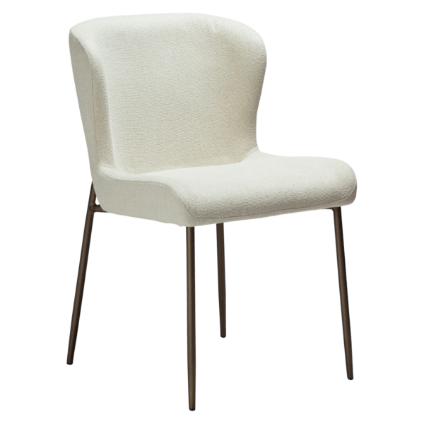 Oblazinjen jedilni stol Glam Bone White - slika 2