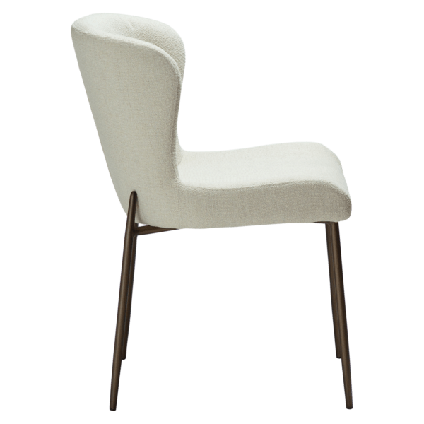 Oblazinjen jedilni stol Glam Bone White - slika 4