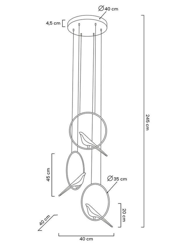 Viseča svetilka Obesek Bird Disc - Image 11