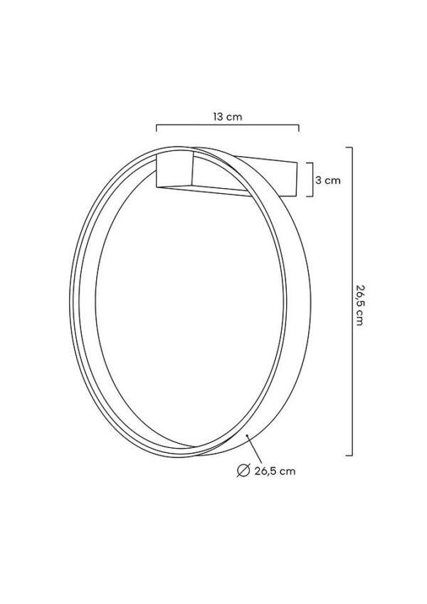 Stenska svetilka Circle Wall Black - Image 8