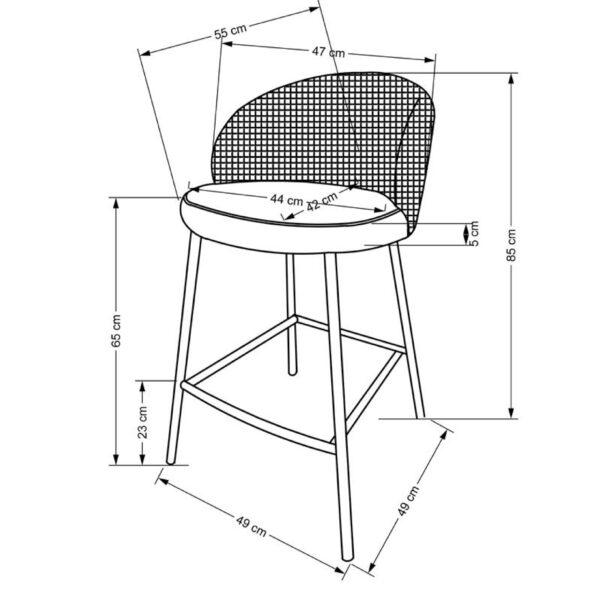 Oblazinjen barski stol Sipar - Image 8