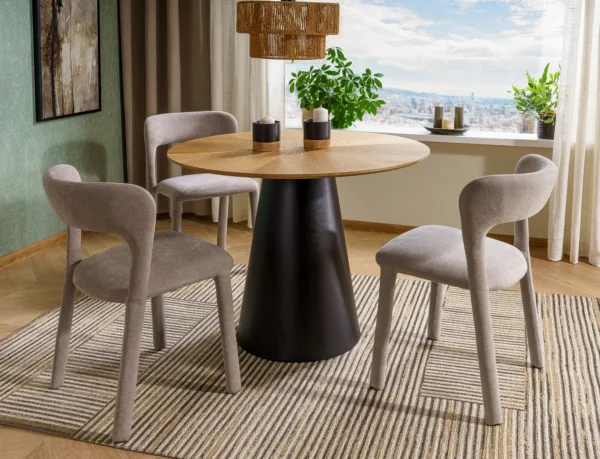 Jedilna miza Zenith 100 Oak/black - Image 5