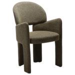 Oblazinjen jedilni stol Aole Dark Olive 3