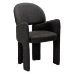 Oblazinjen jedilni stol Aole Black 3