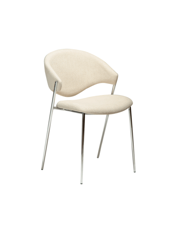 Oblazinjen jedilni stol Zone Boucle Chrom 1