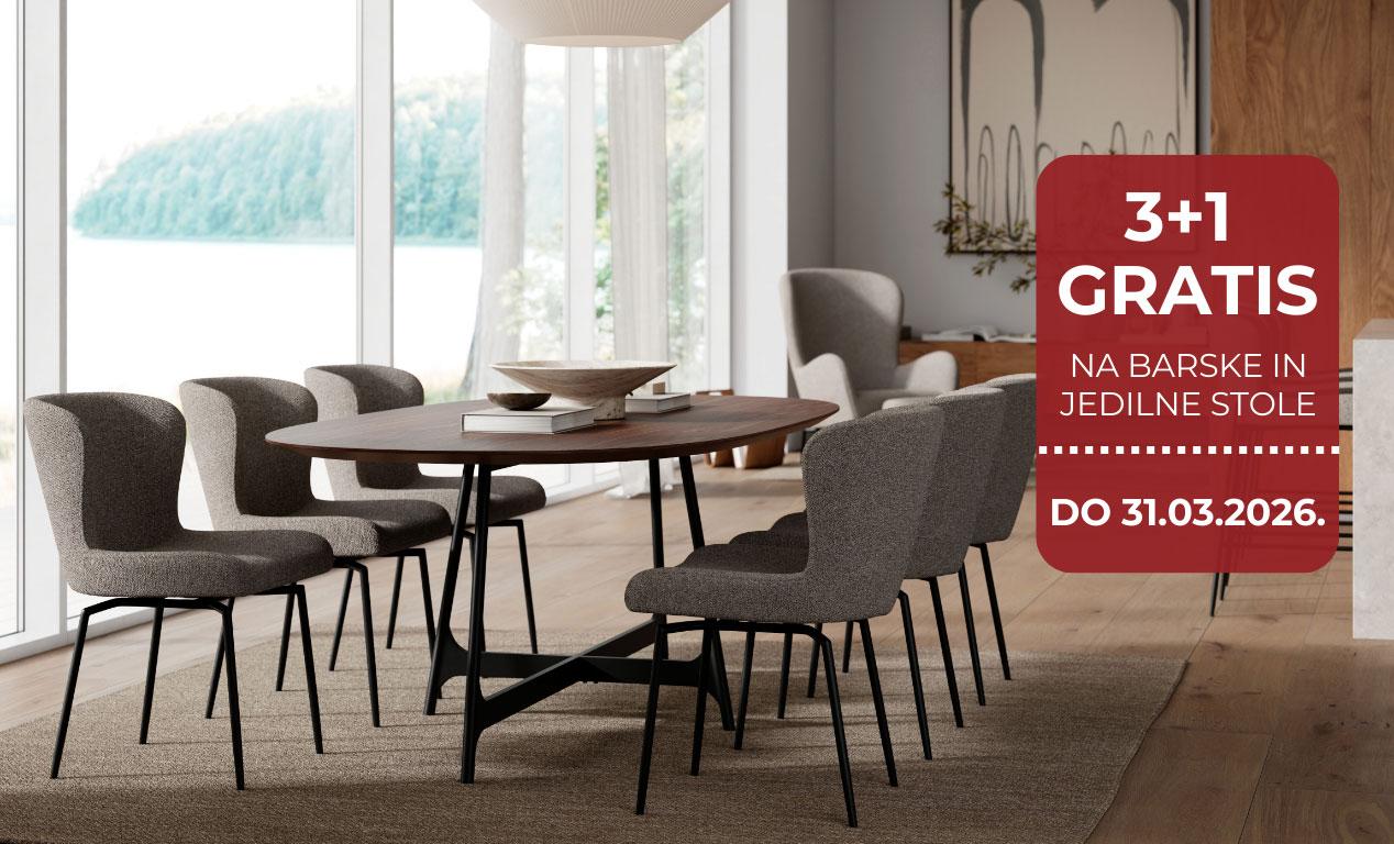 3+1 GRATIS NA BARSKE IN JEDILNE STOLE